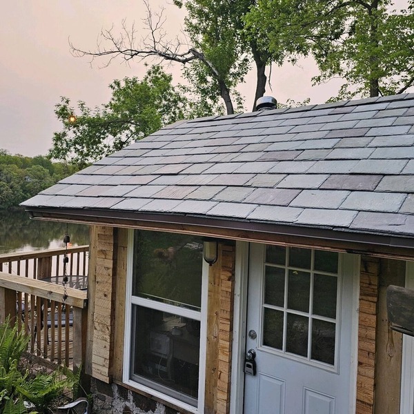 Tiny rustic cabin next to the Mississippi River